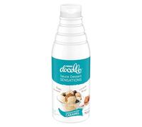 NESTLE DOCELLO Sauce Sensation Crunchy Salted - Sauce Dessert Caramel Inclusion d'Eclat Caramel Salé - Aide à la Pâtisserie, Topping, Nappage Gâteau, Coulis - Bouteille Squeeze - 750g