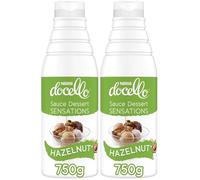 NESTLÉ DOCELLO Sauce Sensation Hazelnut - Sauce Dessert Noisette - Forte Teneur en Noisette (12%) - Aide à la Pâtisserie, Topping, Nappage Gâteau, Coulis - Bouteille Squeeze - 750g (Lot de 2)