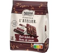 Nestlé Les Recettes de L'Atelier - Carrés Dégustation Chocolat Noir Éclats Fèves de Cacao - sachet de 192g