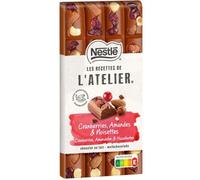 NESTLE LES RECETTES DE L'ATELIER - Lait Cranberries Noisettes Amandes 170G - Lot De 4