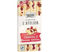 Nestlé Les Recettes de L'Atelier - Tablette Chocolat Blanc Cranberries Amandes - 150g