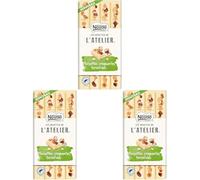 Nestlé Les Recettes de L'Atelier - Tablette Chocolat Blanc Noisettes - 150g (Lot de 3)