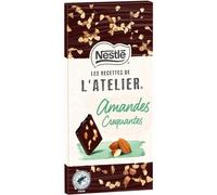 Nestlé Les Recettes de L'Atelier - Tablette Chocolat Noir Amandes Grillées - 100g