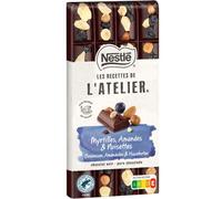 Nestlé Les Recettes de L'Atelier - Tablette Chocolat Noir Myrtilles, Amandes et Noisettes - 170g