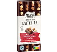Nestlé Les Recettes de L'Atelier - Tablette Chocolat Noir Noisettes entières torréfiées - 170g