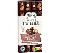 Nestlé Les Recettes de L'Atelier - Tablette Chocolat Noir Raisins, Amandes et Noisettes - 170g