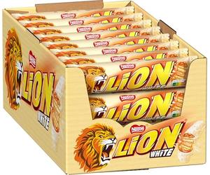 NESTLÉ LION White Lot de 24 barres croustillantes avec glaçage blanc, remplissage caramel et gaufre croustillante, 24 x 42 g