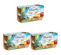 NESTLE NATURNES Compotes Bébé Pommes Pruneaux -Lot de 12 -Dès 4/6 mois