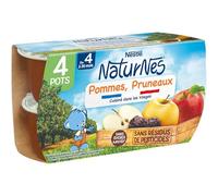NESTLE NATURNES Compotes Bébé Pommes Pruneaux -Lot de 24 -Dès 4/6 mois