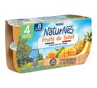 Nestlé Naturnes - Purée de Fruits Bébé - Fruits du Soleil - dès 8 Mois - 4X130g