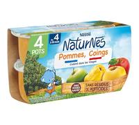 Nestlé Naturnes Purée de Fruits Bébé Pommes, Coings - Dès 4/6 mois - 4x130g (Lot de 6)