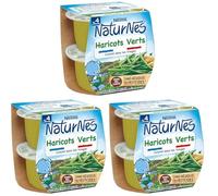 Nestlé - NaturNes Purée Haricots Verts - Purée de Légumes Bébé 4 Mois+ - Alimentation Bébé Cuite à la Vapeur - Recette Naturelle Sans Sel Ajouté - Sans Colorant ni Conservateur - Fabriquée en France