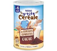 NESTLÉ BÉBÉ - P'TITE CÉRÉALE CACAO AUX CÉRÉALES COMPLÈTES DES 6 MOIS BOÎTE 415G