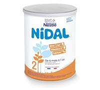 Nestlé Nidal 2 Lait en Poudre 2ème Âge pour Bébé - de 6 à 12 mois - 800 g - Pack de 6