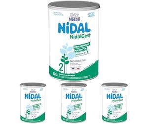 Nestlé Nidalgest 2 Lait bébé 2ème âge en poudre de 6 à 12 mois - Formule épaissie - Boîte de 800g (Lot de 4)