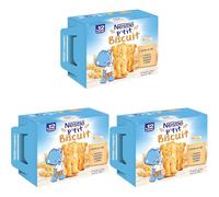 Nestlé - P’tit Biscuit - Biscuits Bébé 12 Mois+ - Gâteaux Secs Riches en Blé - Alimentation Bébé avec Moins de Sucres - Repas bébé à Texture Croquante et Fondante Adaptée à la Percée des Dents