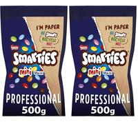 NESTLÉ PROFESSIONAL - SMARTIES Mini Topping - Mini Bonbon Chocolat au Lait - Cacao Certifié Rainforest Alliance - Aide à la Pâtisserie, Dessert - Sachet de 500g (Lot de 2)