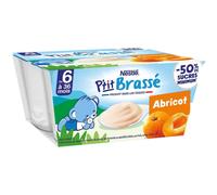 NESTLE P'tit brassé abricot lactées d.6m. coupell.4x100g 400g