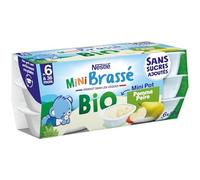Nestle P'tit brassé BIO mini Pomme Poire sans sucres ajoutés - dès 4/6 mois - 6 x 50g