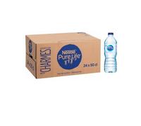NESTLÉ Pure Life Eau de Source Naturelle 50 cl x 24- Pack de 24 Bouteilles d’Eau Plate pour Hydratation Quotidienne, Bureau, Sport et Famille