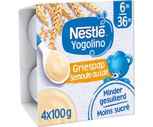 Nestlé Yogolino Semoule Au Lait Moins Sucré Bébés 6-36 Mois Pots 4x100g