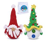 NestledCrafts Crochet Kit, Kits de Crochet Complet pour Débutants Adultes, Kits de Crochet de Noël, Kit de Tricot, Fil Doux, Cadeau d'Anniversaire, Tutoriel Vidéo Pas-à-Pas, Instructions (SantySnow)