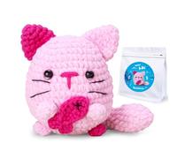 NestledCrafts Kit de crochet, kit complet de crochet pour débutants adultes, ensemble de tricot, Fil Chenille Fin, comprend des tutoriels vidéo étape par étape, instructions (Kiki)
