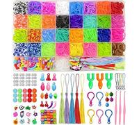 Nestling 2500+ Elastique Bracelet Kit,40 Grilles Bricolage Élastique Loom Bands Kit avec Pendentifs,Clips,Perles Convient Fabriquer Activites Manuelles pour Enfants,Cadeau pour garçons et filles