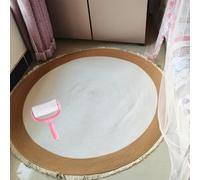 Nestoly Cat Rug,Premium Cotton Rope Area Rug for Cats,Washable Round Vintage Reversible Woven Tassel Rugs,Soft and Stylish Home Accen,Easy Clean,Multiple Sizes (White, 24in)