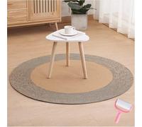 Nestoly Cat Rug,Premium Cotton Rope Area Rug for Cats,Washable Round Vintage Reversible Woven Tassel Rugs,Soft and Stylish Home Accen,Easy Clean,Multiple Sizes (Black, 32in)