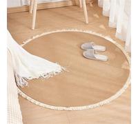 Nestoly Cotton Rope Area Rug for Cats, Premium Cotton Rope Area Rug for Cats, Washable Round Vintage Reversible Woven Tassel Rugs,Easy to Clean (Coffee,60cm)
