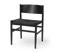 Nestor Chaise de Table à Manger Hêtre Noir/Fil de Papier Noir