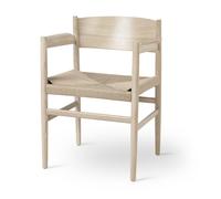 Nestor Chaise de Table à Manger M. Accoudoirs Chêne Laqué Mat/Fil de Papier