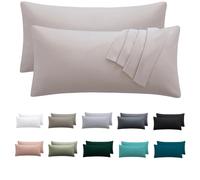 Nesture - Lot de 2 taies d'oreiller 40 x 70 cm - Housse de coussin 40x70 cm Beige, 100 % microfibre avec fermeture éclair, Doux et sans repassage