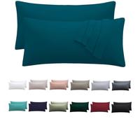 Nesture - Lot de 2 taies d'oreiller 40 x 70 cm - Housse de coussin 40x70 cm - Pétrole - 100 % microfibre - Avec fermeture éclair - Doux et sans repassage