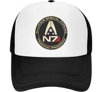 NESYUFF Casquette de Baseball à Rabat Mass Effect N7 - Unisexe - Style rétro - Réglable - en Maille - Cadeau de Noël pour Homme et Femme