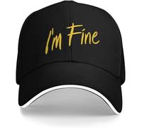 NESYUFF Casquette de Baseball Snapback Chapeau de Soleil Jaune Harajuku Je suis Bien Cam Casquettes de Baseball Hommes Adulte Femme Plage Crème Solaire Chapeaux Casquette à visière Cadeau de Noël