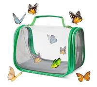 Net Butterfly Cage - Butterfly Habitat | Clear Mesh Terrarium Butterfly Habitat | Foldable Transparent View Caterpillar Growing House for Kids Family Adults Teen Nature Exploration