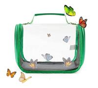 Net Butterfly Cage, Mesh Terrarium, Clear Habitat House, Foldable and Transparent Design, 10.24x7.48x7.68 inches, Ideal for Caterpillar Growing, Nature Exploration by Kids, Teens, Or Families