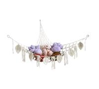 Net Mural De Jouets Doux - Grand Porte-Jouets d'angle, De Hamacs d'animaux en Peluche | Macrame Netting Toy Rangement avec des Glands Boho, Macrames Cord Colde Organizer Porte-Organisation pour