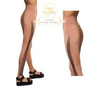Net Overlay Legging By Wolford L Large Caramel Noir Élastique Pantalon Avec Net