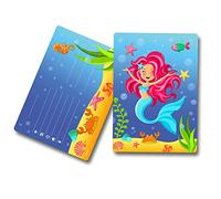 NET TOYS 8 adorables cartons d'invitations sirène - Ravissants Articles de fête Invitation pour Anniversaire Mermaid - Convient Parfaitement pour Anniversaire & fête d'enfants