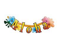 NET TOYS Banderole Aloha Hawaï - 83 cm | Bannière déco | Décoration Suspendue Caraïbe | Décor Murale fête d'été