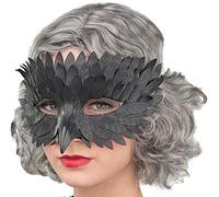 NET TOYS Beau Masque de Corbeau pour Adultes - Noir - Accessoire Chic pour Costume Femme Masque pour Les Yeux Corbeau - Utilisable pour soirée d'épouvante & Carnaval