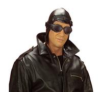 NET TOYS Bonnet d'aviateur Cuir Look Casquette d'aviateur Bonnet de Pilote Casquette de Pilote Bonnet en Cuir aviateur Bonnet Casquette