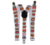 NET TOYS Bretelles Flashy Pop Art pour Adultes - Accessoire Original Unisexe pour Costume Bretelles au Style Cartoon - Un Attrape-Regard pour Carnaval & Mardi Gras