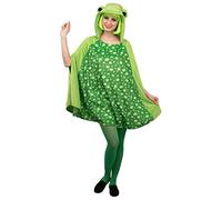 NET TOYS Cape rigolote de Grenouille en Peluche pour Adulte - Vert - Costume Original pour Femme Poncho Roi Grenouille - Exactement ce qu'il Faut pour fête costumée & soirée à thème