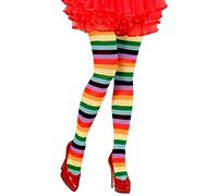 NET TOYS Collants rayés Multicolores Bas Arc-en-Ciel Multicolore Collants Femme à Rayures Pantalon Stretch de fête Collants en Nylon Femme Leggings Fins