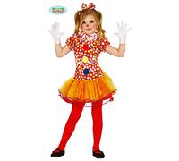 NET TOYS Costume de Clown pour Fille - 3-4 Ans, 95-100 cm | Déguisement bouffon Enfants | Robe d'arlequin | Habits Cirque Carnaval