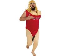 NET TOYS Costume drôle maître Nageur pour Hommes - Rouge-Blanc cassé M (FR 48/50) - Déguisement Original pour Homme Lifeguard - Un Attrape-Regard pour Enterrement de Vie de garçon & Carnaval